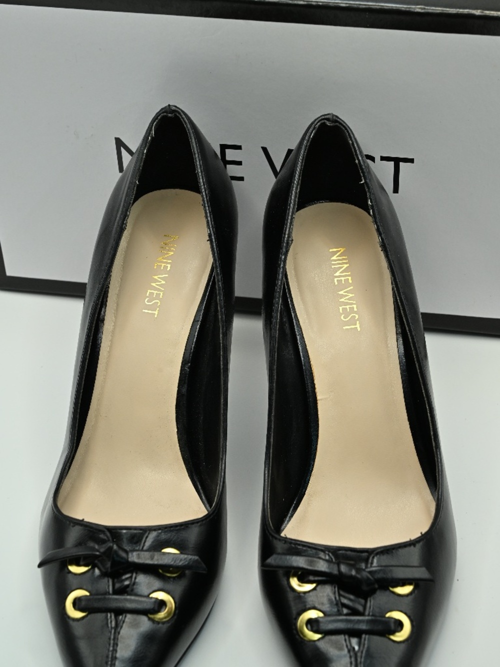 Nine West Malino Black Sy Womens Size 8, Corset Pumps/Heels Shoes, 3 inch heel